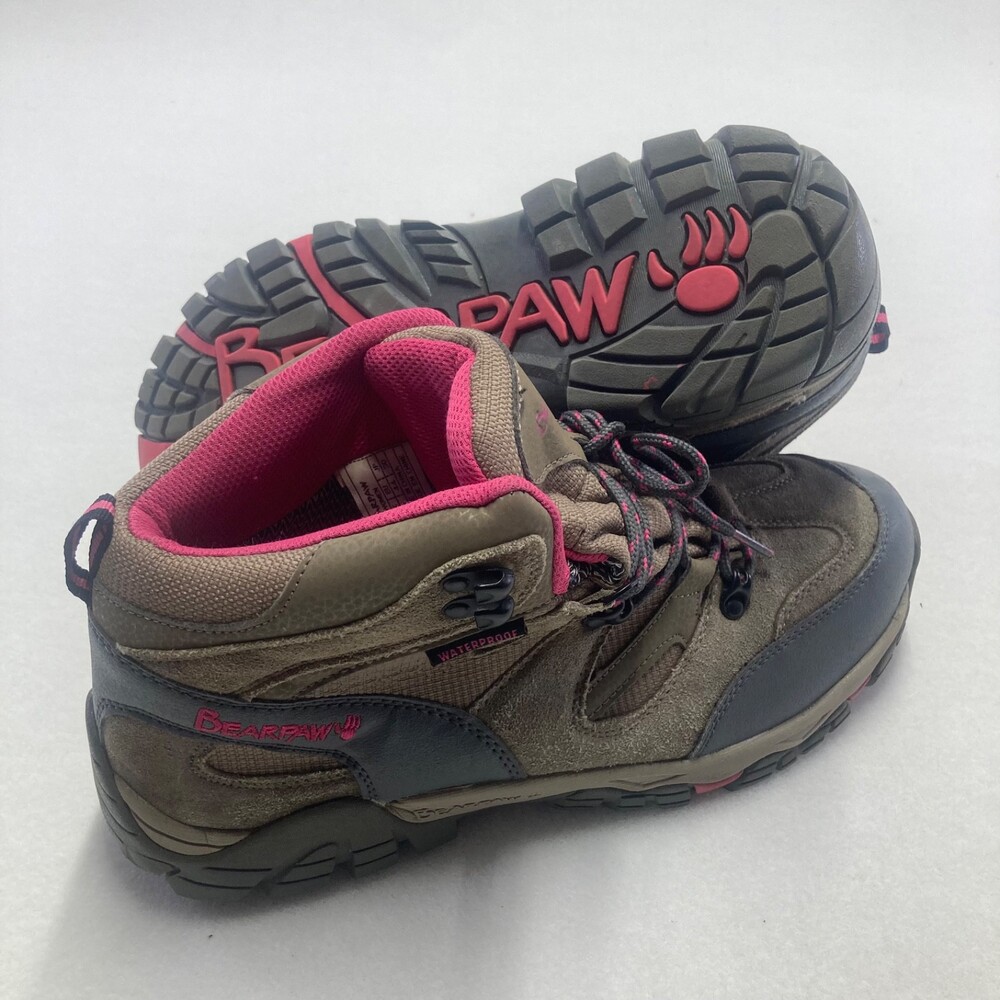 Bearpaw Boots Womens Size 13 Gray Pink Corsica Waterproof Hiking Trail 4390